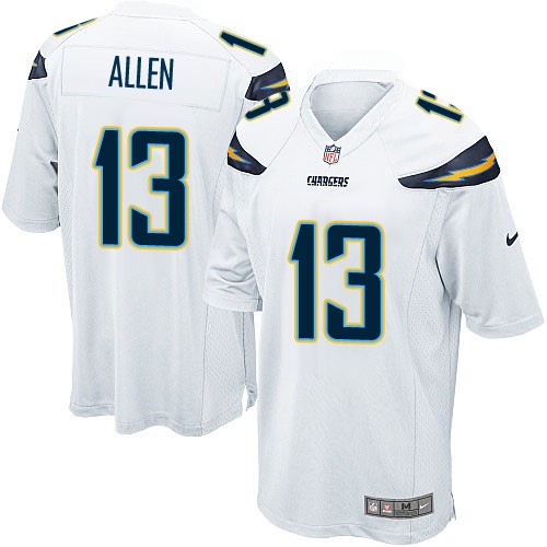 Men's Game Keenan Allen Nike Jersey White Road - #13 NFL Los Angeles Chargers